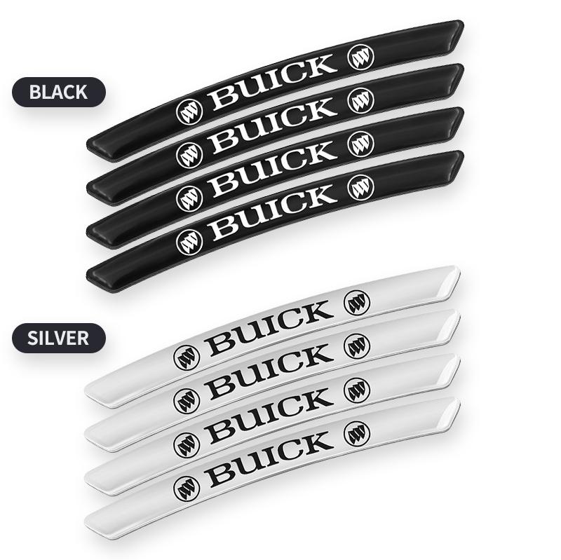 4PCS Car Logo Aluminum Stickers Auto Wheel Hub Decoration For Buick Century Excelle XT Encore Enclave Royaum Park Avenue GL8 GL6