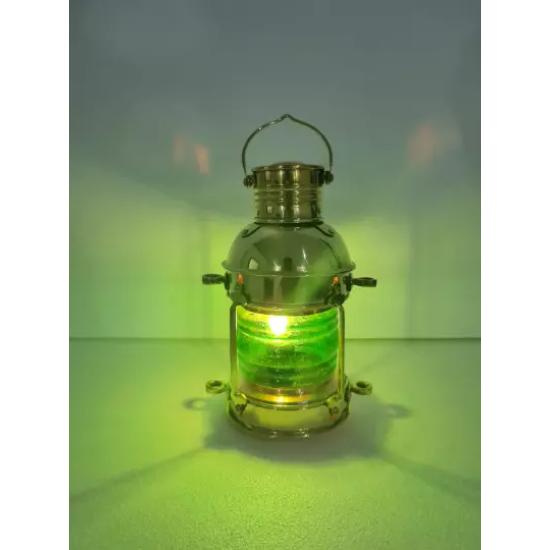 Vintage shiny Brass Electric Red/Green Lamp Maritime Ship Lantern Boat Light Home Decorative
