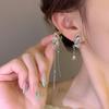 Diamond-Encrusted Fairy Wing Stud Earrings New Sparkle Ambience Asymmetric Butterfly Tassel Earrings