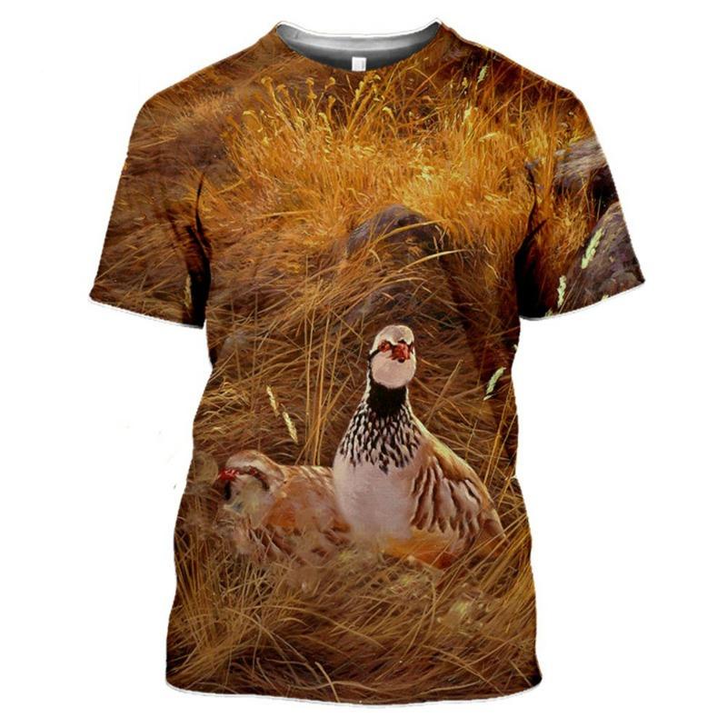 Summer Outdoors Hunting Camouflage T Shirt for Men Fashion New Casual Personality Printed Animal Pattern Round Neck Tees Tops