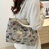 Large capacity women's bag handbag 2025 new fashion canvas bag ins shoulder tote commuter bag