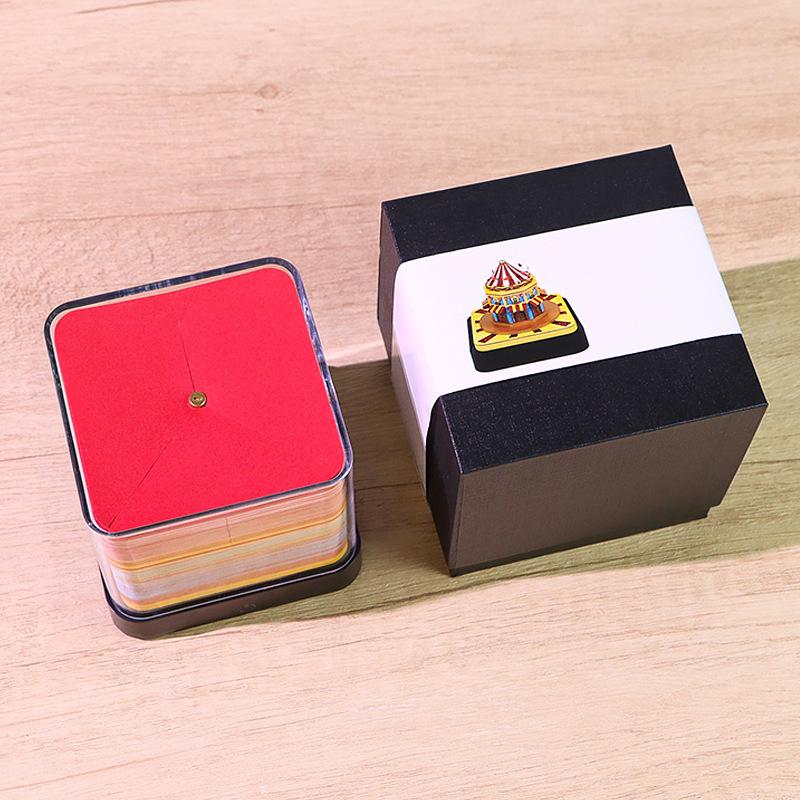 2026 Desk Calendar With Led Light Circus Panorama 3D Tear-Away Calendar Paper Carving Art Memo Pad Notepad Gift Home Decoration