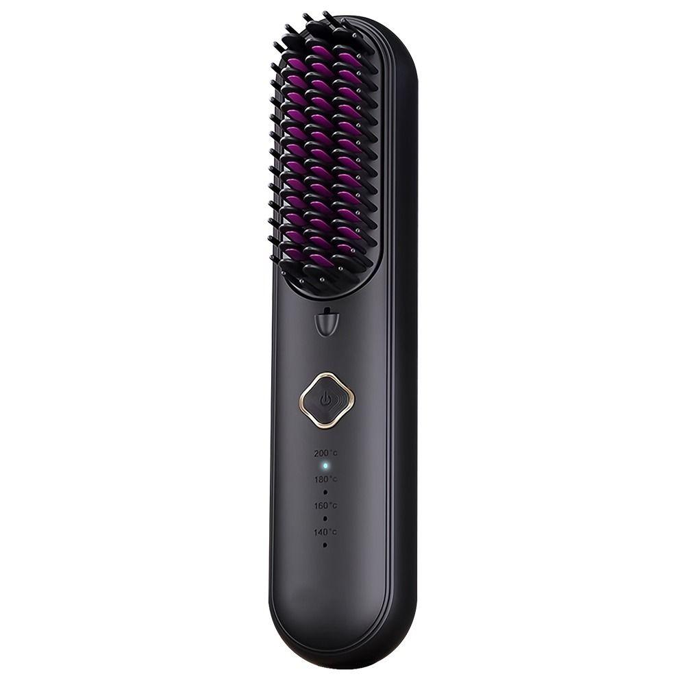 Anti-Scald Protection Electric Hair Straightener Brush Negative Ion Styling Tool  Gift Women