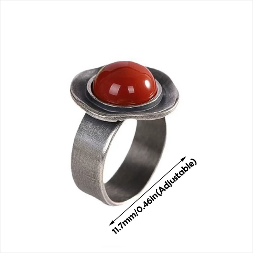 Tajskie Srebrne Pierścionki Etniczne Vintage Pierścionki na Palec Nowe Południowe Czerwone Pierścionki Prezent Impreza Anillos