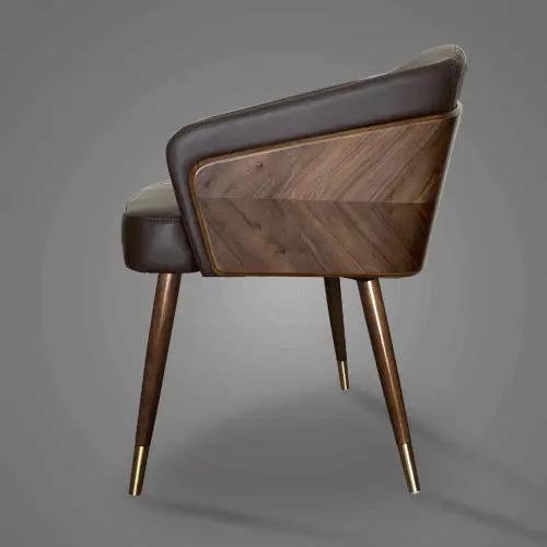 Modern Leisure Dining Chairs Simple Creative Ins Home Furniture Nordic Restaurant Solid Wood Chair Leather Art Backrest Stool