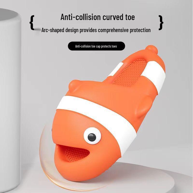 Clownfish Kids' Cartoon Slippers - Non-Slip Indoor Summer Footwear for Boys, Girls & Parent-Child Families