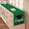 Congrats Grad Graduation Table Runner with Cap Stars Fireworks Pattern