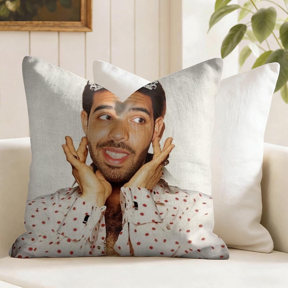 Aubrey Drake Graham Cushion Cover Natural Linen Double Sided Print Throw Pillow Case for Sofa Couch Home Decor