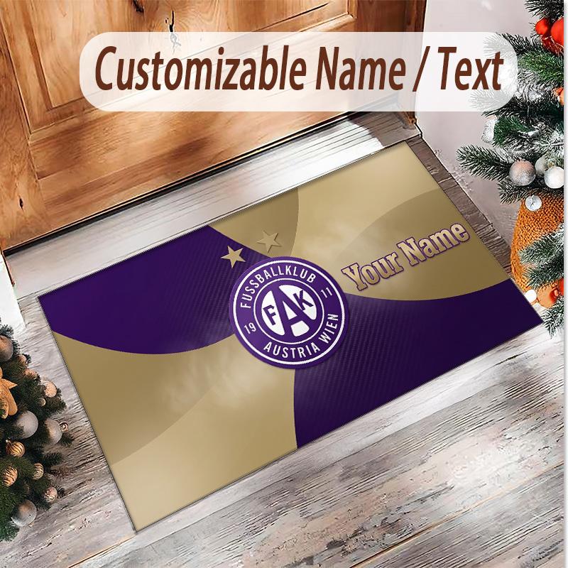 Personalized Crystal Velvet Carpet Austria Wien FC Pattern Non Slip Floor Rug