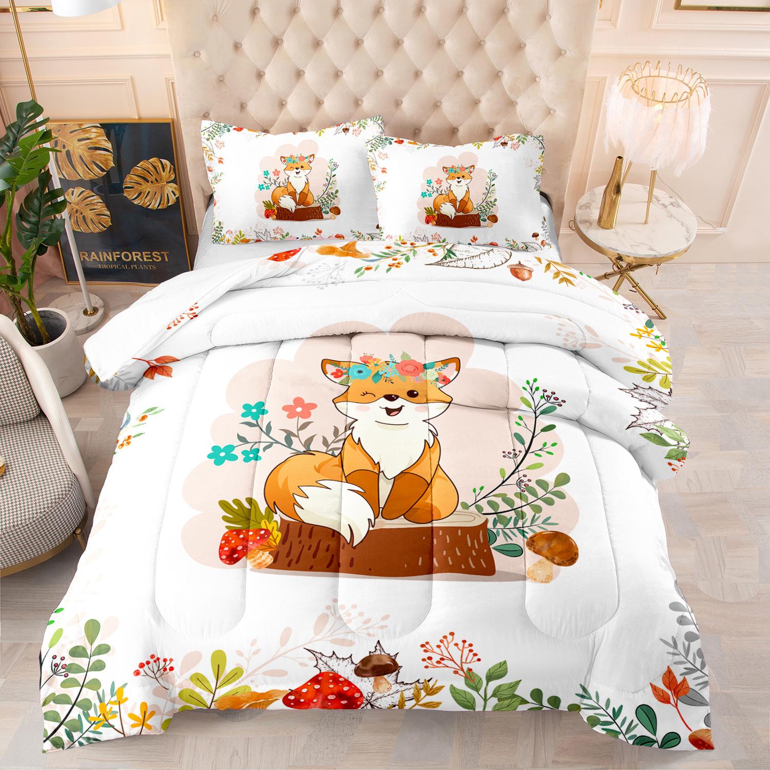 

Kemila 3D Милый Мультяшный Девятихвостый Лис Пододеяльник и Наволочка Кровать Двуспальный Комплект Постельного Белья Цифровая Печать Прямая Продажа EU Single 135x200