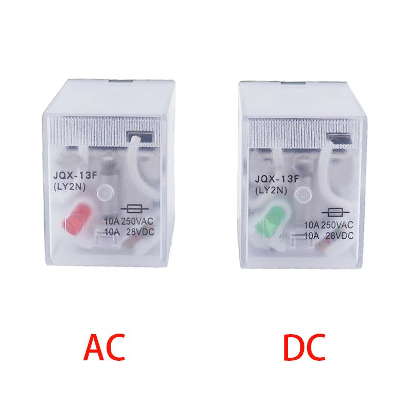 1Set High-Quality AC/DC 6V 12V 24V 36V 48V 110V 220V 380V Coil Power Relay LY2NJ DPDT 8 Pin HH62P JQX-13F With Socket Base Relays 5
