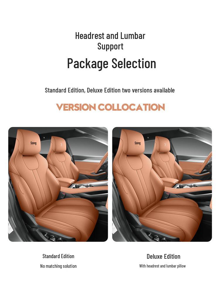 BYD Song L Leather Car Seat Cushion, Compatible for All Seasons, 5-Seat Model.