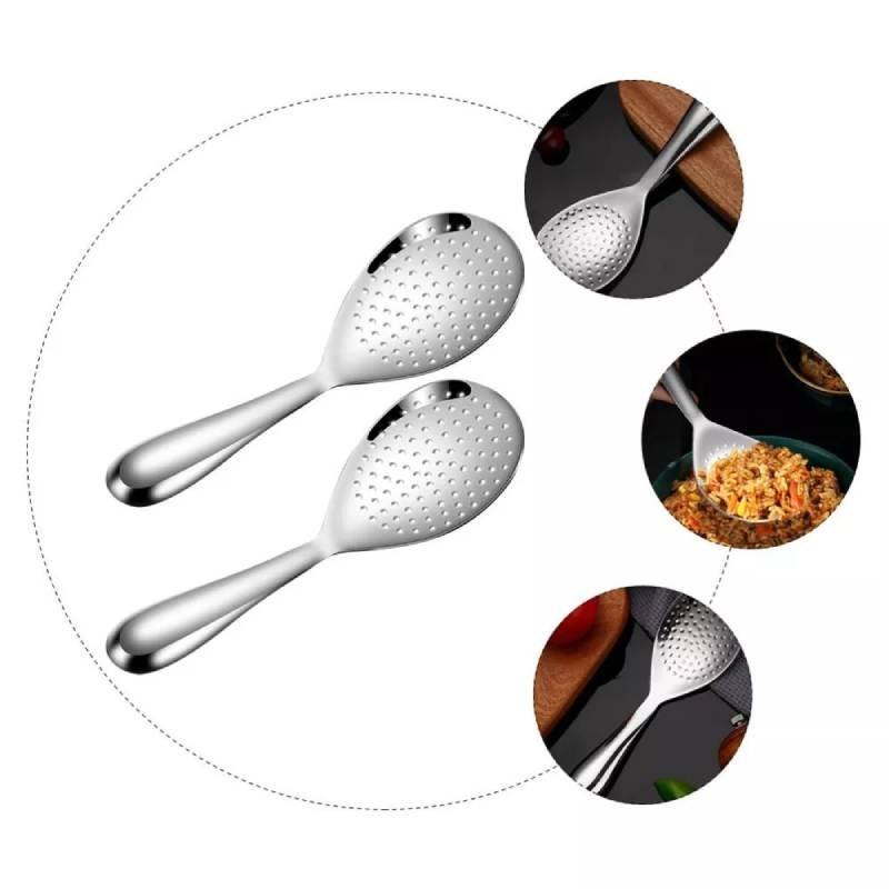 Rice Stainless Steel Spoon High Temperature Resistance Thicken Kitchen Supplies