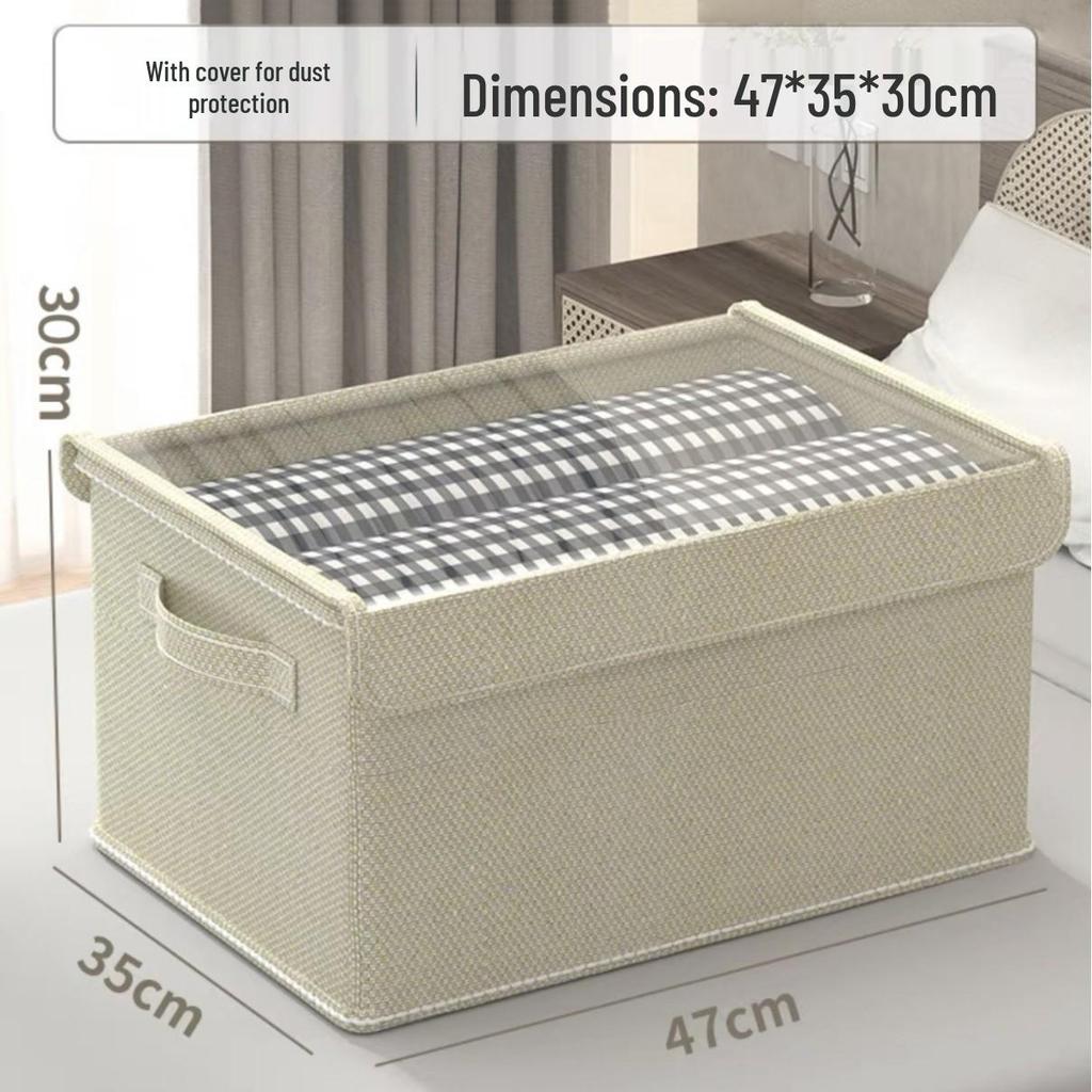 Fabric Drawer-Style Wardrobe Storage Box with Lid for Clothes and Pants