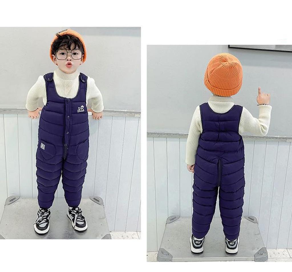 Kids Overalls Jumpsuit Down Pants Suspenders Pants Baby Suspenders Rompers Clothes Snow Play Boys Girls Padded Thick Autumn Winter 90 100 110 120