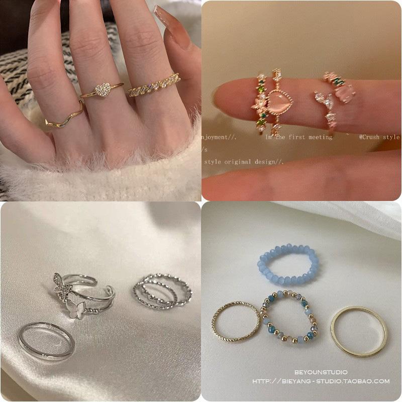 Super Immortal Butterfly Four-Piece Ring Female Personality Index Finger Ring Cold Wind Niche Design Ring