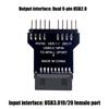 USB Splitter 19Pin USB3.0 To 2x9Pin Expansion Converters For PC Motherboards Supports Argb Lighting & Water Coolers