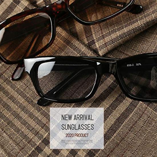 [Ragstyle] Zonnebril voor Heren, Vierkant Wellington Model, Unisex, Accessoires, Zwart x Helder pm-9157