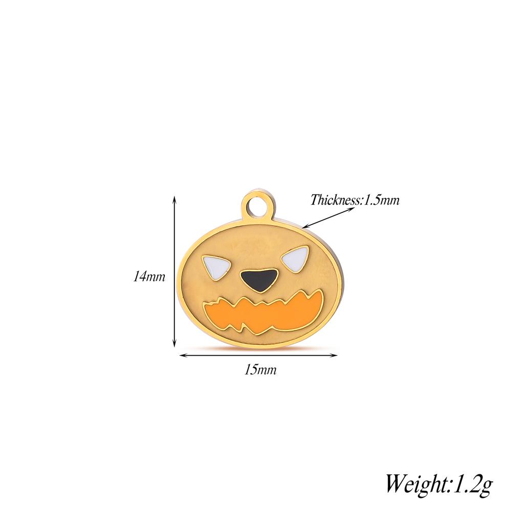 4Pcs/lot Halloween Charms Stainless Steel Pumpkin Ghost Bat Pendant for Making DIY Necklace Jewelry Accessories Supplies