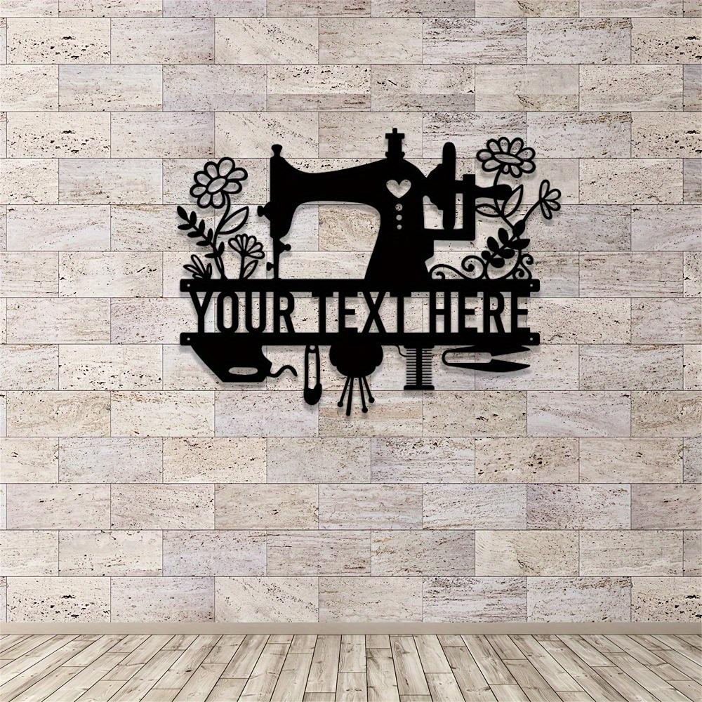 Custom Made Metal Sign Sewing Machine Silhouette Wall Art Home Door Outdoor Party Decor