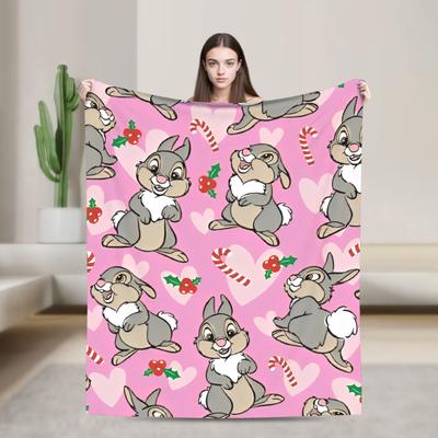 Manta Bambi Thumper Dibujos Animados Navidad Franela Divertida Transpirable Mantas para el Hogar Verano,