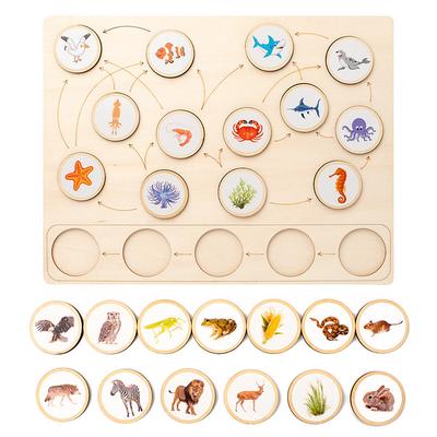 Animal Marine Life Matching Puzzles Montessori Educational Toys Growing Environment Food Chain Cognition Parish Learning Toys