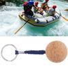 2Pcs Floating Cork Keyring Wooden Ball Key Ring Float Sailing Boat Canoe Water Sport Accessories Black Rope