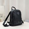 Classic New Versatile Soft Leather Rivet Skull European and American Style Women's Casual Large Capacity Backpack