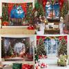 1pc Christmas Tapestry, Christmas Background Cloth Window Photography Cloth Winter Dream Wonderland Snow Scene Tapestry