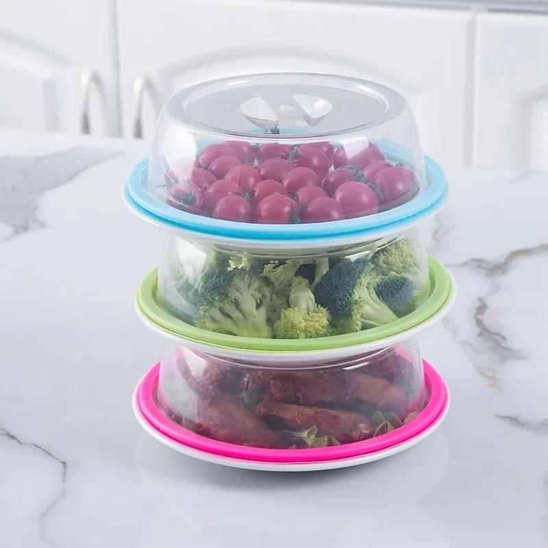 Stackable Silicone Sealing Dust Cover Microwave Heating Oil Proof Cover Home Kitchen Refrigerator Food Preservation Storage Tray