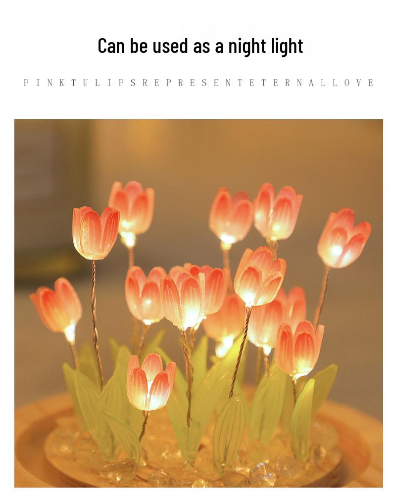 DIY Tulip LED Night Light Kit - Handmade Bedroom Ornament for Qixi Festival or Birthday Gift