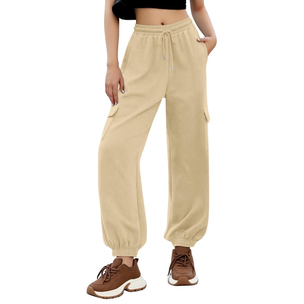 Women's Workout Pants  Fashion Loose Comfortable Casual Oversized Fleece Jogging Pants With Pockets Clothing