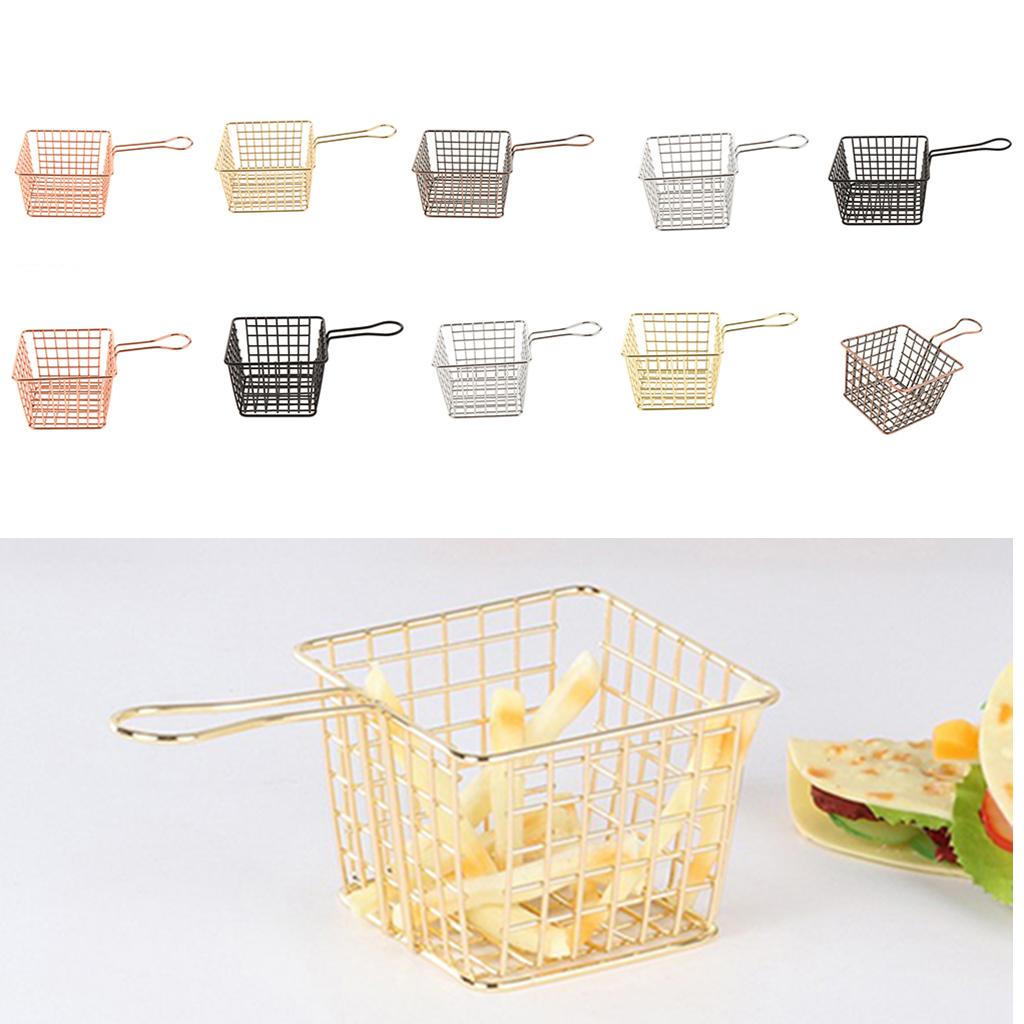 Iron Mesh Colander Strainer Sifter Fry Basket Vegetable