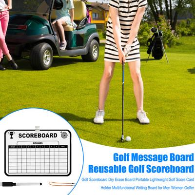 Golf Scorecard Board Abwischbares Whiteboard mit 1 Stift Tragbarer Golf Scorekartenhalter Zubehör für Männer Frauen Golfer