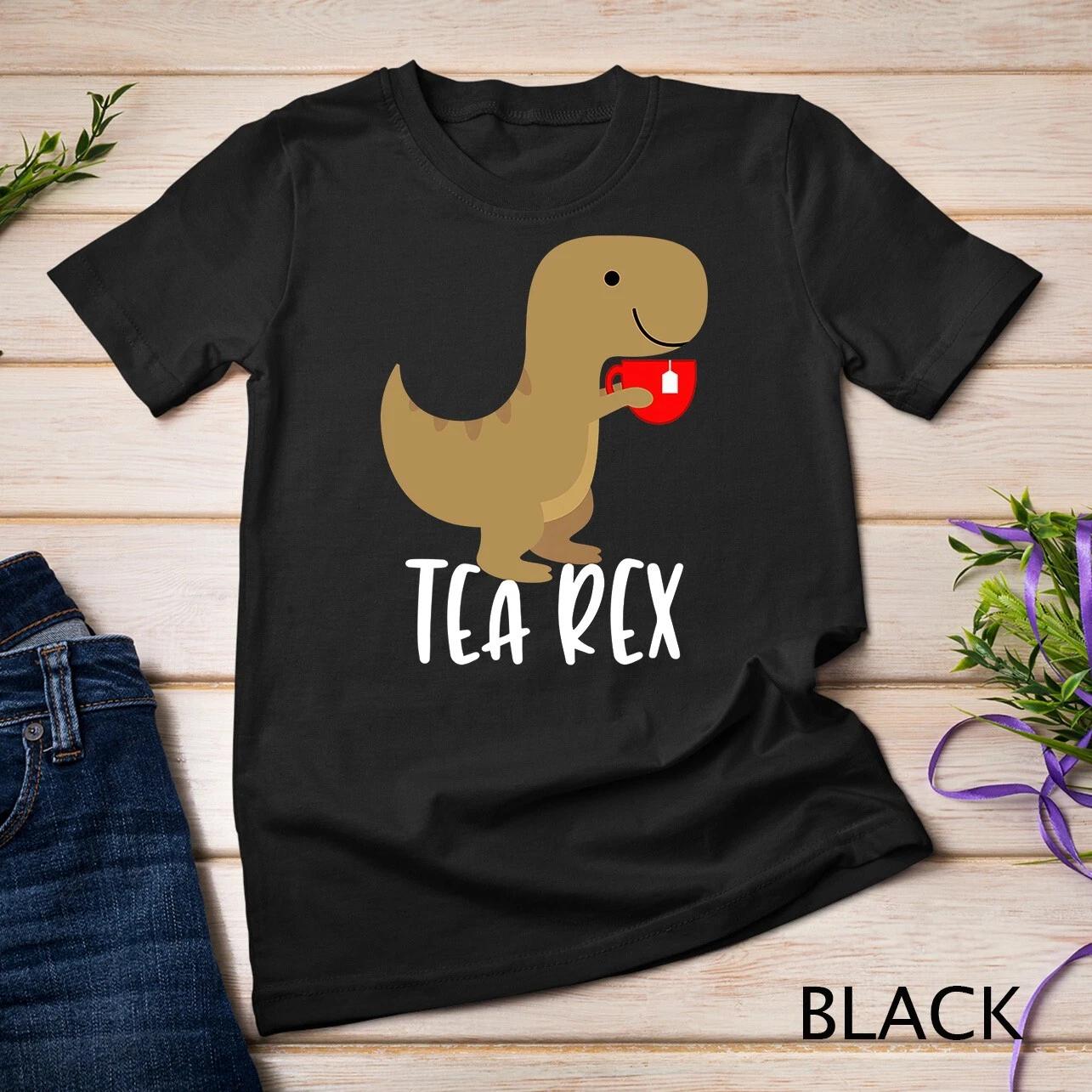 Tea Rex T-Shirt Tshirt Funny Cute Tyrannosaurus Dino Unisex T-shirt S