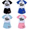 Spy Ninjas Letter Print Kids Tracksuit With Cotton And Polyester For Summer Play And Sports
