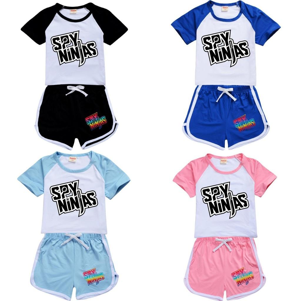 Spy Ninjas Letter Print Kids Tracksuit With Cotton And Polyester For Summer Play And Sports