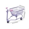 Mini Shopping Cart Children Push Toy Role Play Desk Decor Fun Trolley Model Storage Basket