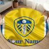 Leeds United Custom Name Round Area Rug,Carpet Rug for Living Room Bedroom Sofa Playroom Decor,Non-slip Floor Mat