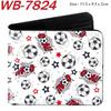 Sports Theme Basketball Football Baseball Print Short Wallet Large Capacity Coin Purse Card Holder for Students PU Leather 1pcs