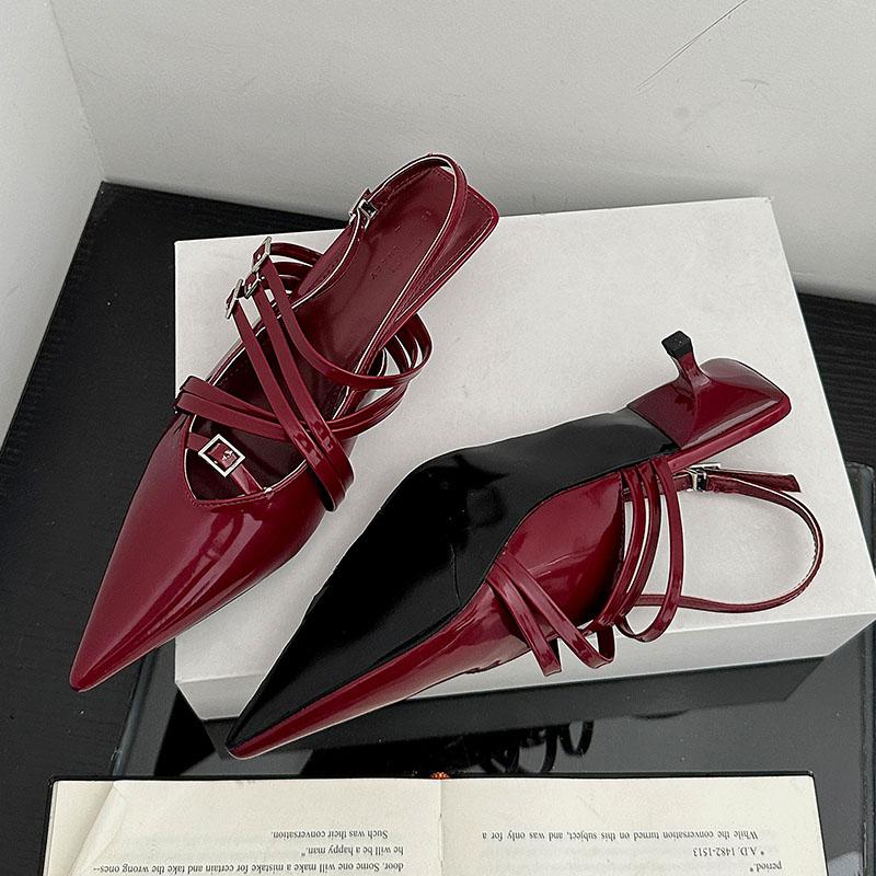 Mode Mode Spitzpumps Niedrige Absatzschuhe Für Damen 2025 Neu Sommer Frühling Weibliches Flaches Schuhwerk Schnalle Damen Absatzschuhe