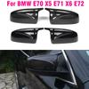 1Pair Carbon Fiber Look ABS Mirror Cover Car Side Rearview Mirror Cap Replacement For BMW X5 X6 E70 E71 2007-2013
