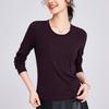 Collar Long-sleeved Tencel Women's Bottoming Shirt, Low-necked Temperament Slim-fitting and Thin Top In Spring and Autumn