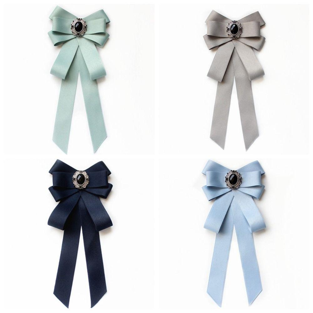 Fashion Ribbon Butterfly Knot Tie Alloy Adjustable Rhinestone Bow Tie Rhinestone Decoration Shirt Bow Tie Gift