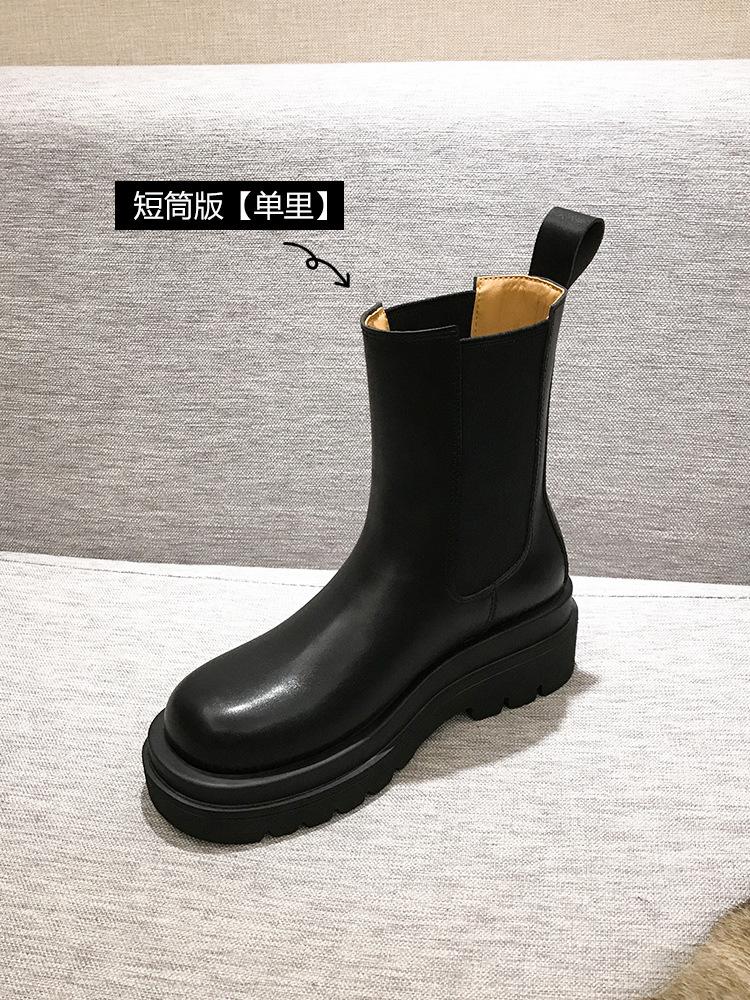 ~ Thick-soled Martin Boots Women's Medium Boots Locomotive Boots Chelsea Short Knight Boots Women's Boots Short Boots