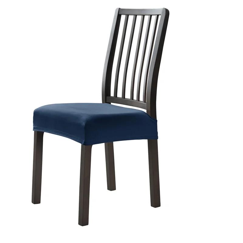 1Pc Solid Color Velvet Dining Chair Seat Cover Classic Chair Covers Removable Anti-Dirty Chair Cushion Slipcovers For El Home