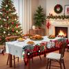 Christmas Tablecloth, European Red Grid Dining Table Cloth, Polyester Cartoon Coffee Table Tablecloth, Large Quantity Discount