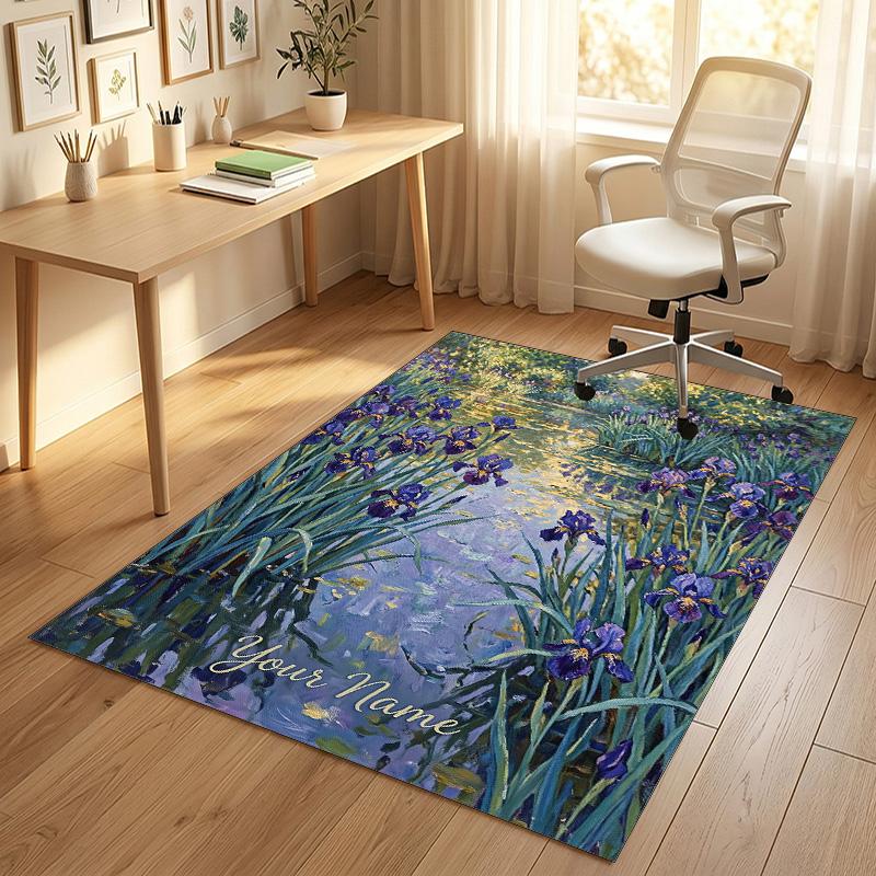 Hummingbirds Tropical Theme Soft Crystal Velvet Rug Custom Name & Text Print Non Slip Floor Rug for Bedroom Living Room