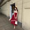 Seaside Vacation Tassel Patchwork Camisole Dress for Spring/summer, Irregular Design with a Wide Skirt for Women