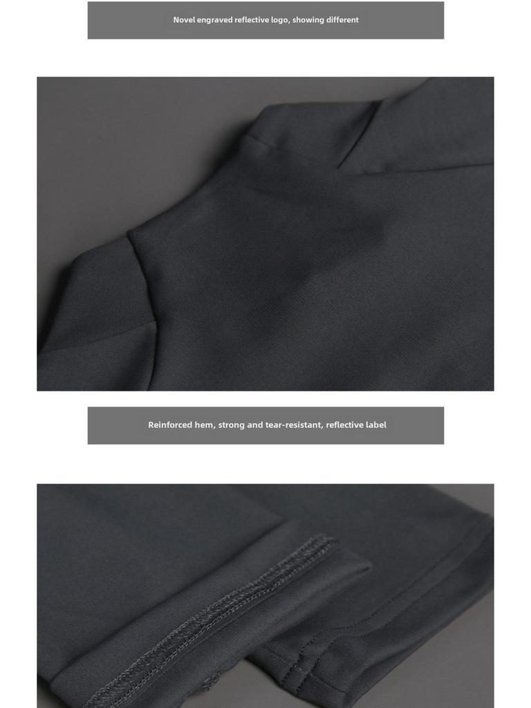 Men's Autumn Stand-Up Collar Cycling Top: Elastic, Sun-Protective, Long-Sleeve, Fitness & Running Zipper Shirt